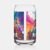 Kleurrijke skyline van de kathedraal van Rome Blikvorm Glas (Rechts)