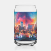 Kleurrijke skyline van Indianapolis Blikvorm Glas (Rechts)