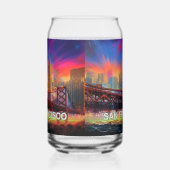 Kleurrijke skyline van San Francisco Blikvorm Glas (Rechts)