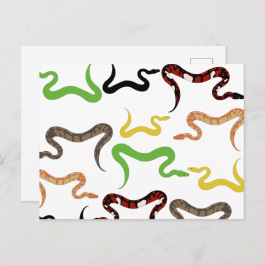 Kleurrijke Slangen Python Reptiel Patroon Feestdagenkaart (Voorkant / Achterkant)