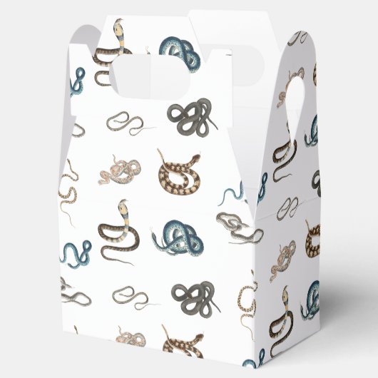 Kleurrijke slangen reptiel dierpatroon bedankdoosjes (Geopend)