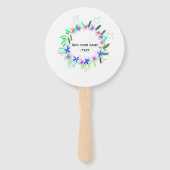 Kleurrijke slinger krans Kerstkaart Naam tekst Handwaaier (Achterkant)