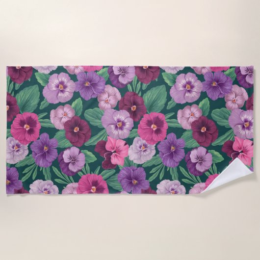 Kleurrijke slipjes op donkergroen blauw strandlaken (Voorkant)