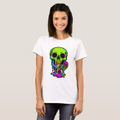 Kleurrijke smeltende schedel t-shirt (Voorkant volledig)