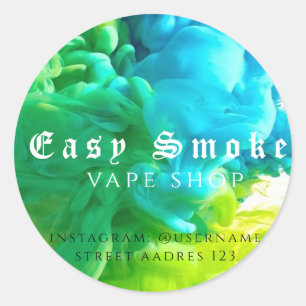 Kleurrijke Smoke Vape Shop Klassieke Ronde Sticker