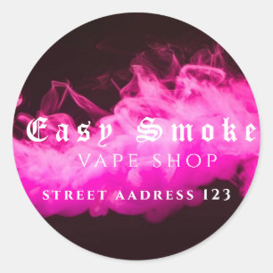 Kleurrijke Smoke Vape Shop Klassieke Ronde Sticker