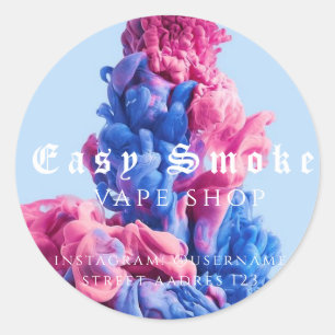 Kleurrijke Smoke Vape Shop Klassieke Ronde Sticker