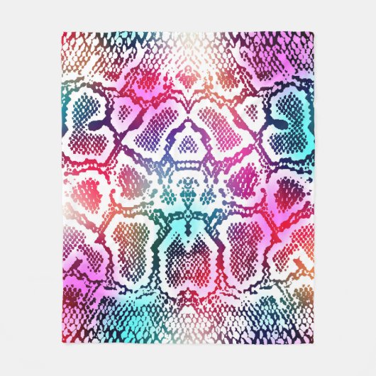 Kleurrijke Snake Skin Texture Pattern. Fleece Deken (Voorkant)