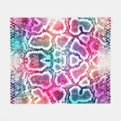 Kleurrijke Snake Skin Texture Pattern. Fleece Deken (Voorkant (Horizontaal))