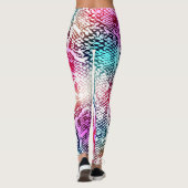 Kleurrijke Snake Skin Texture Pattern. Leggings (Achterkant)
