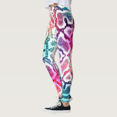 Kleurrijke Snake Skin Texture Pattern. Leggings (Links)