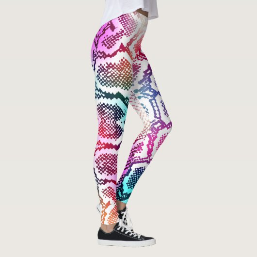 Kleurrijke Snake Skin Texture Pattern. Leggings (Rechts)