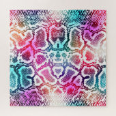 Kleurrijke Snake Skin Texture Pattern. Legpuzzel (Horizontaal)