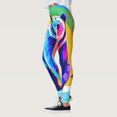 Kleurrijke Sneeuw Beer Art Leggings (Links)