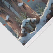 Kleurrijke sneeuwuil in herfstbos tissuepapier (Detail)