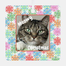 Kleurrijke Sneeuwvlok Kat Afbeelding Ornament