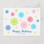 Kleurrijke sneeuwvlokken Holiday/Kerstmis Briefkaart (Voorkant)