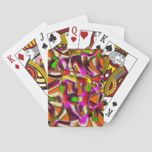 Kleurrijke snijwonden met roze en gebogen pokerkaarten