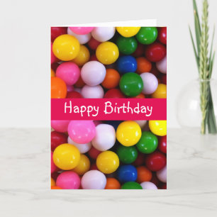 Kleurrijke snoep regenboog Gum Balls verjaardag Kaart