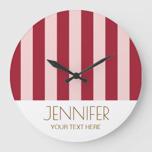 Kleurrijke Snoep Retro Rood Kleur Modern Stripes Grote Klok