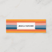 Kleurrijke Snoep Stripes Minimale grafische QR-cod Mini Visitekaartje (Voorkant)
