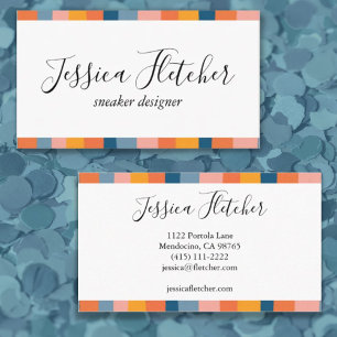 Kleurrijke Snoep Stripes Minimale Koel Visitekaartje