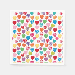 kleurrijke snoep Valentijnsdag hartpatroon Servet