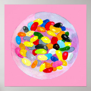 Kleurrijke snoepgelei lollies poster
