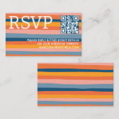 Kleurrijke Snoepjes strepen Vrolijke Bold QR Code Informatiekaartje (Voorkant / Achterkant)