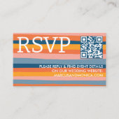 Kleurrijke Snoepjes strepen Vrolijke Bold QR Code Informatiekaartje (Voorkant)