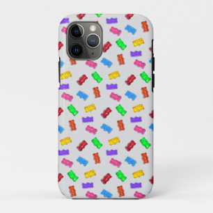 Kleurrijke snoeppatroon op zilver iPhone 11 pro hoesje