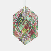 Kleurrijke snoepstokken glas ornament (Voorkant links)