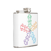 Kleurrijke Snowflake Kolf Heupfles (Rechts)