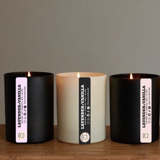 Kleurrijke Sociale Handvat Dunne Kaars Logo Label