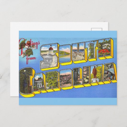 Kleurrijke South Carolina Groet Briefkaart (Voorkant / Achterkant)