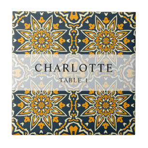 Kleurrijke Spaanse Patroon Tegel Wedding Place Car Tegeltje