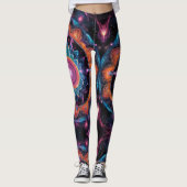 Kleurrijke Space Mandala Leggings (Voorkant)
