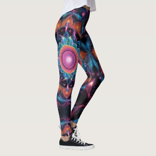 Kleurrijke Space Mandala Leggings (Rechts)