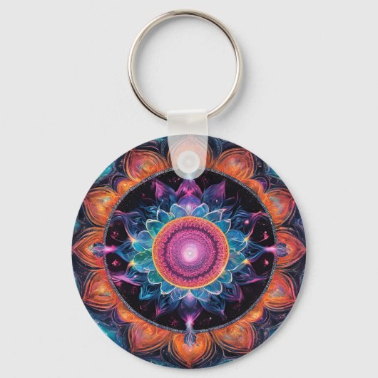 Kleurrijke Space Mandala Sleutelhanger (Voorkant)