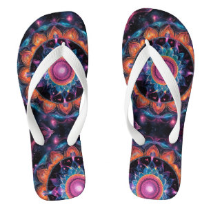 Kleurrijke Space Mandala Teenslippers