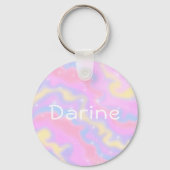 Kleurrijke Sparkles Rainbow Girly Sleutelhanger (Voorkant)
