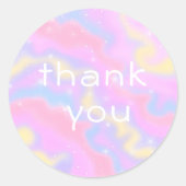 Kleurrijke Sparkles Regenboog Dank u Ronde Sticker (Voorkant)