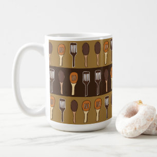 Kleurrijke spatel keuken kookgerei koffiemok