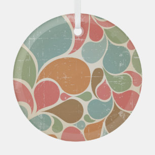 Kleurrijke spatten: Abstract retro patroon. Glas Ornament