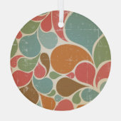 Kleurrijke spatten: Abstract retro patroon. Glas Ornament (Achterkant)