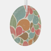 Kleurrijke spatten: Abstract retro patroon. Glas Ornament (Voorkant Rechts)