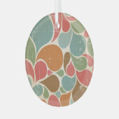 Kleurrijke spatten: Abstract retro patroon. Glas Ornament (Voorkant links)