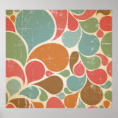 Kleurrijke spatten: Abstract retro patroon. Poster (Voorkant)