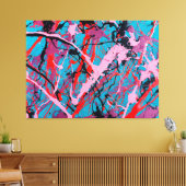 KLEURRIJKE SPATTLER LXVIII - Action painting - Canvas Afdruk (Insitu (Woonkamer))