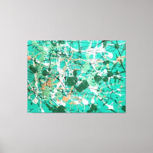 KLEURRIJKE SPATTLIV - Action painting -Abstract- Canvas Afdruk (Voorkant)